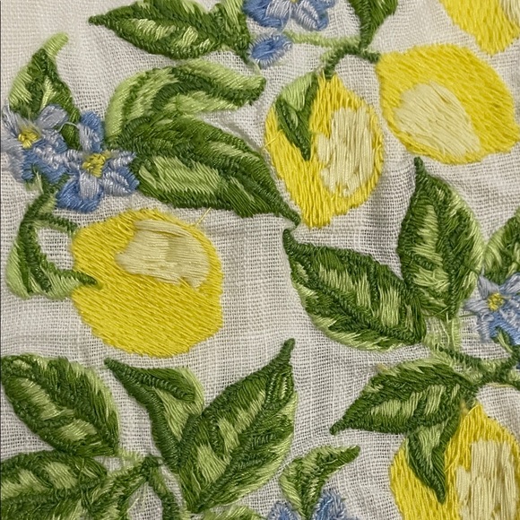 Talbots White Linen Cotton Embroidered Blouse Top Womens Size Large - Picture 11 of 12